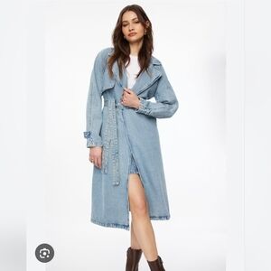 Dynamite Maxi Denim Trench Coat